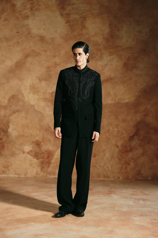Black Bandhgala set