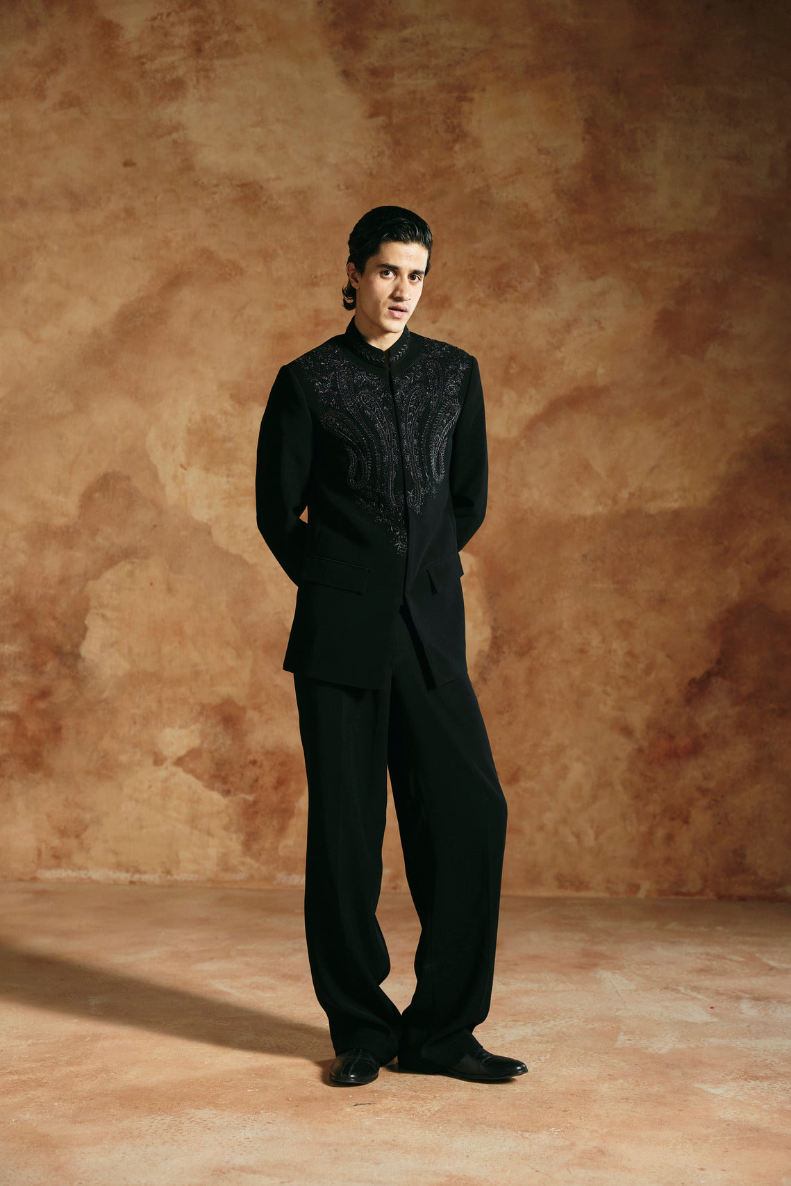 Black Bandhgala set