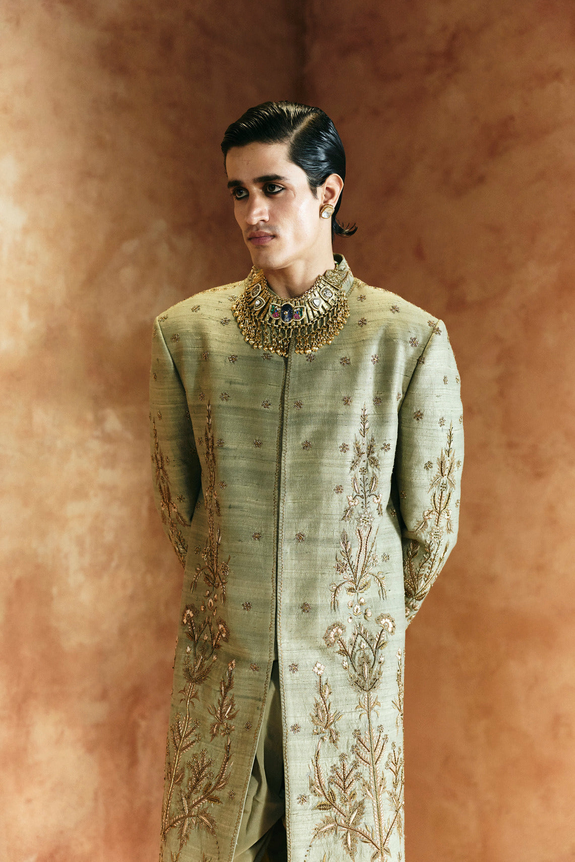 Earthy Green Sherwani set