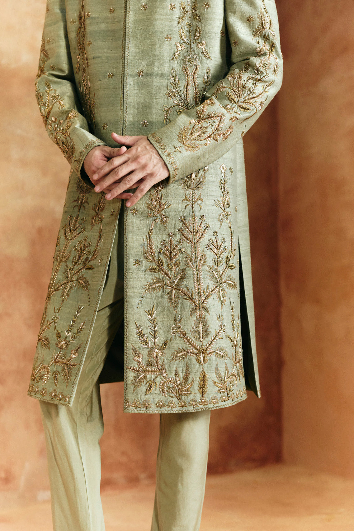 Earthy Green Sherwani set
