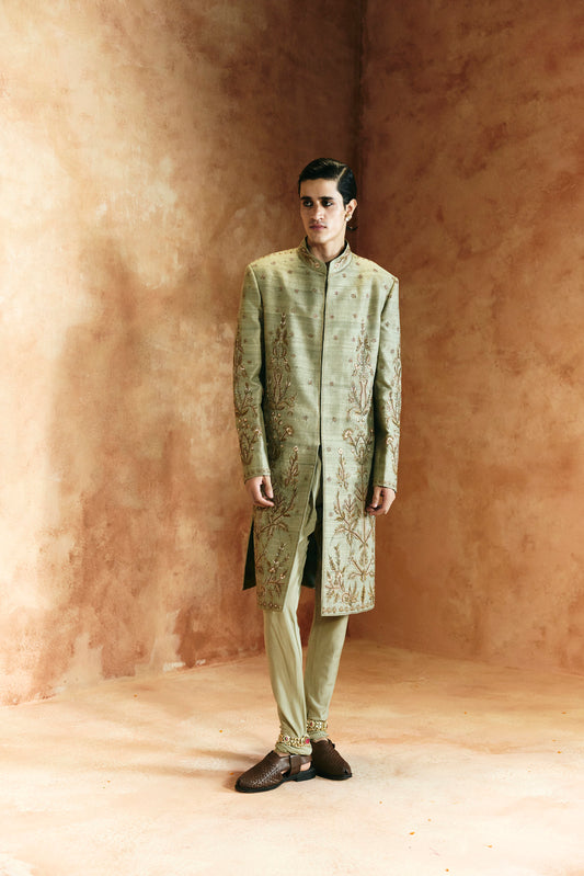 Earthy Green Sherwani set