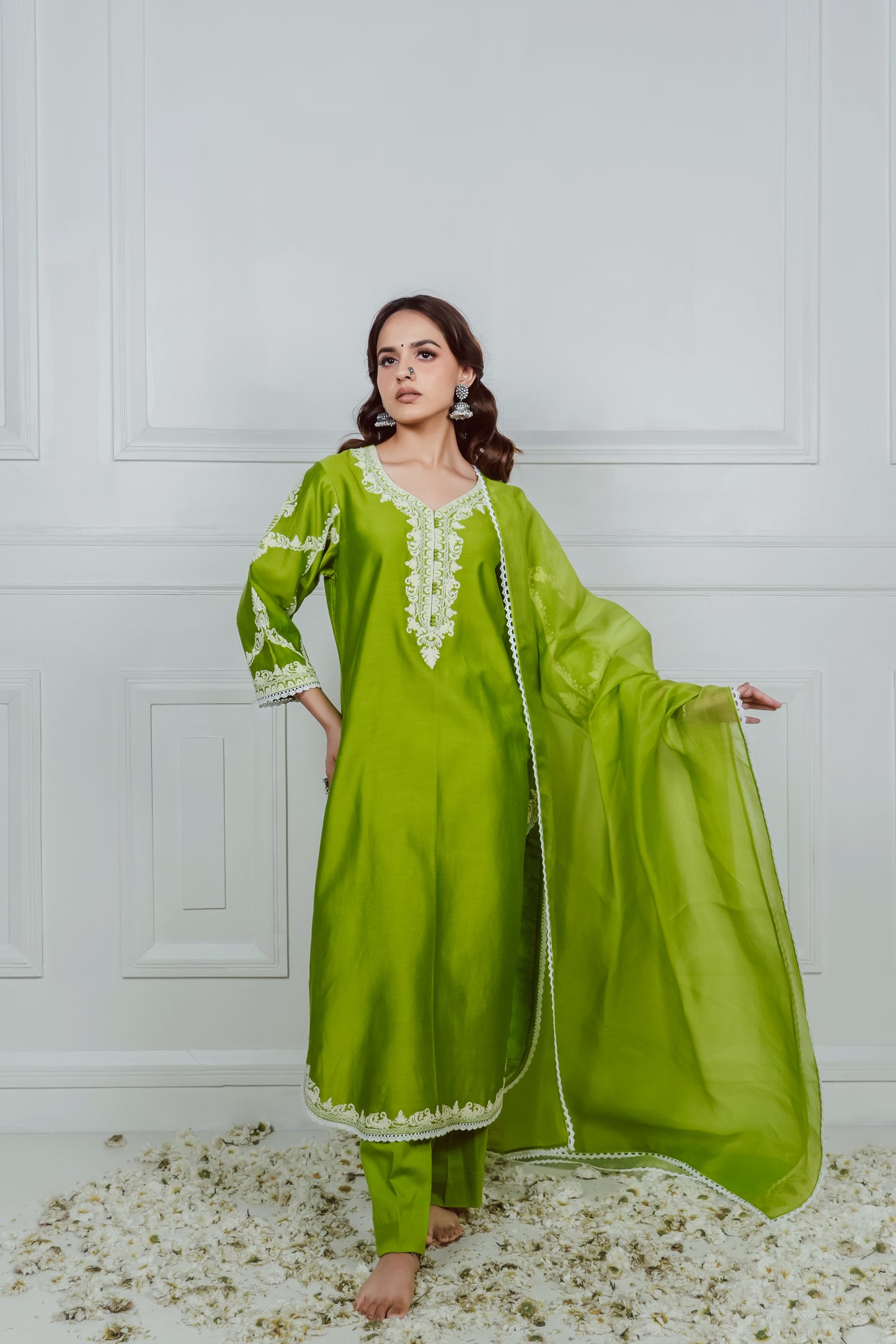 LIME GREEN KURTA SET