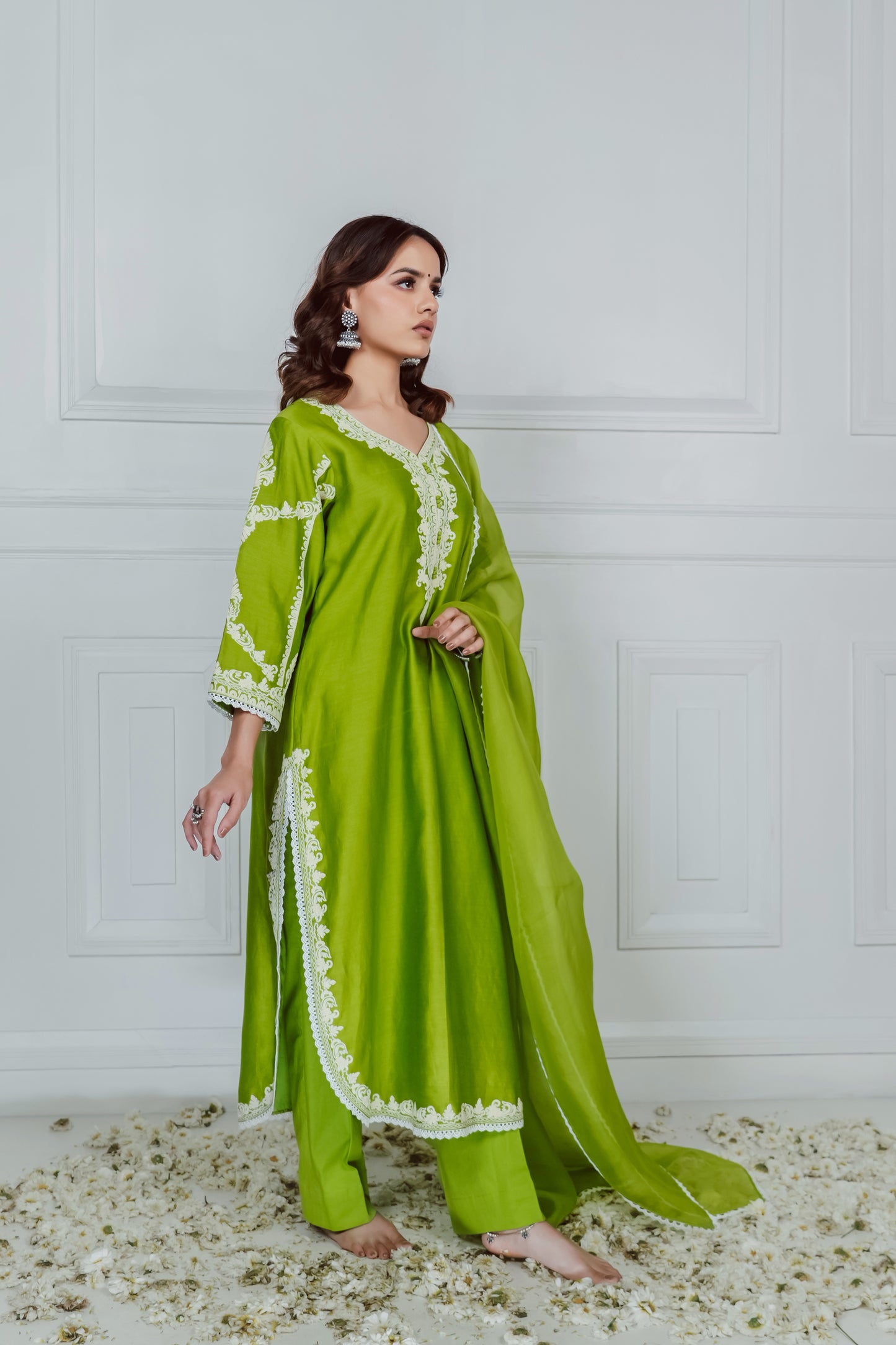 LIME GREEN KURTA SET