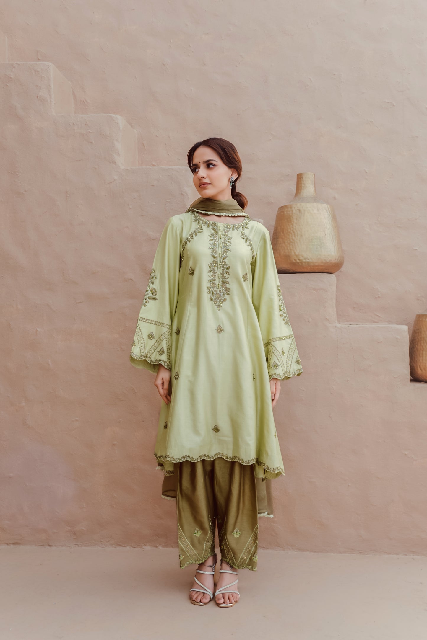 LIME GREEN KURTA SET