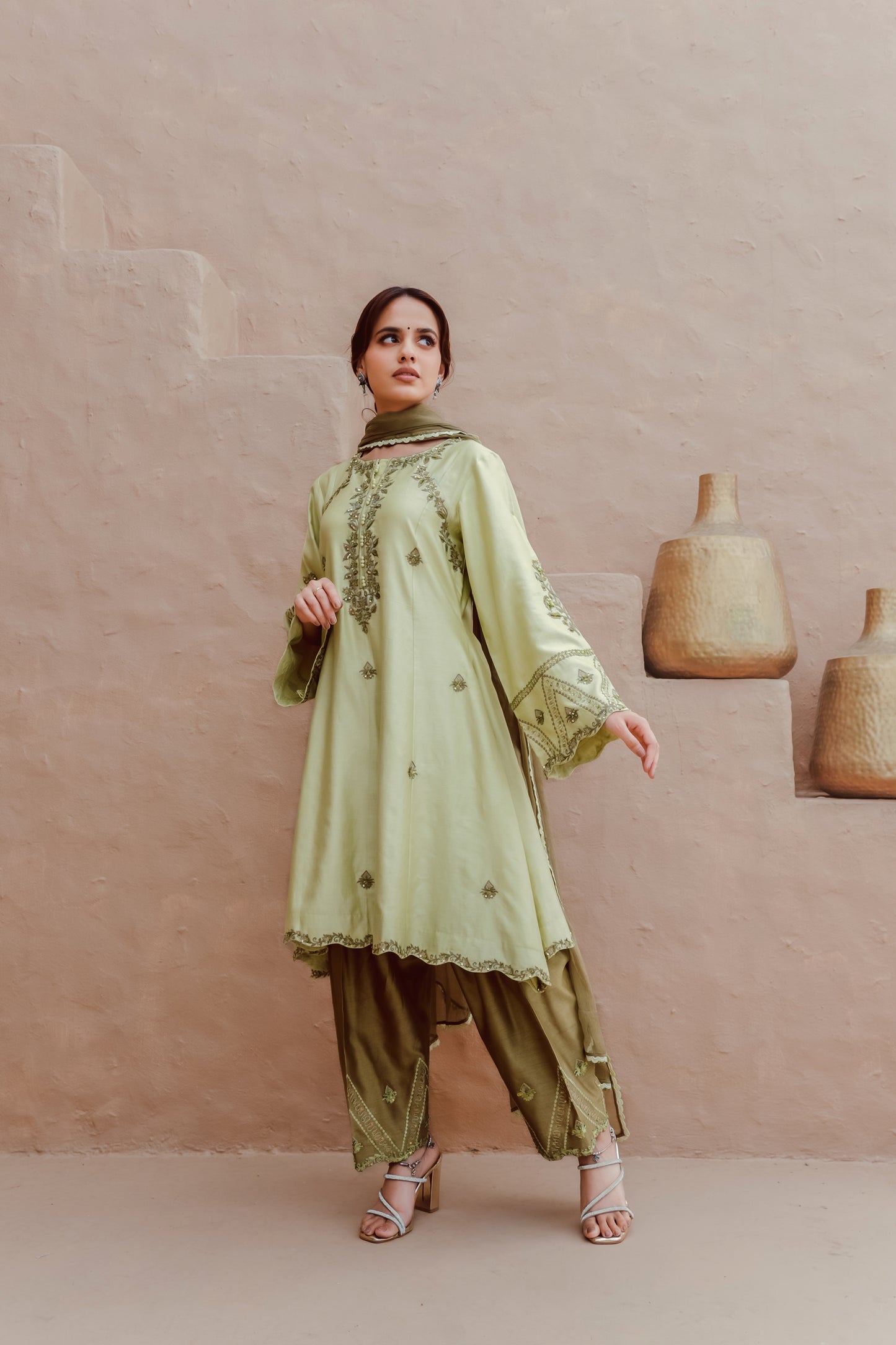 LIME GREEN KURTA SET