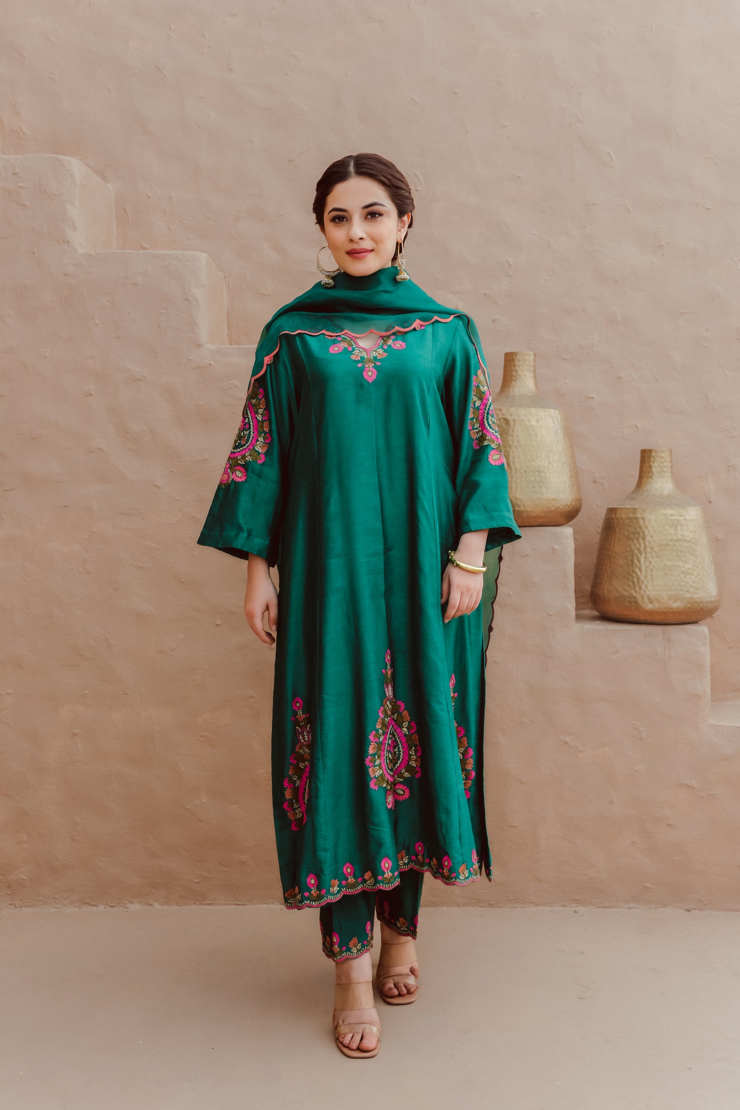 GREEN KURTA SET