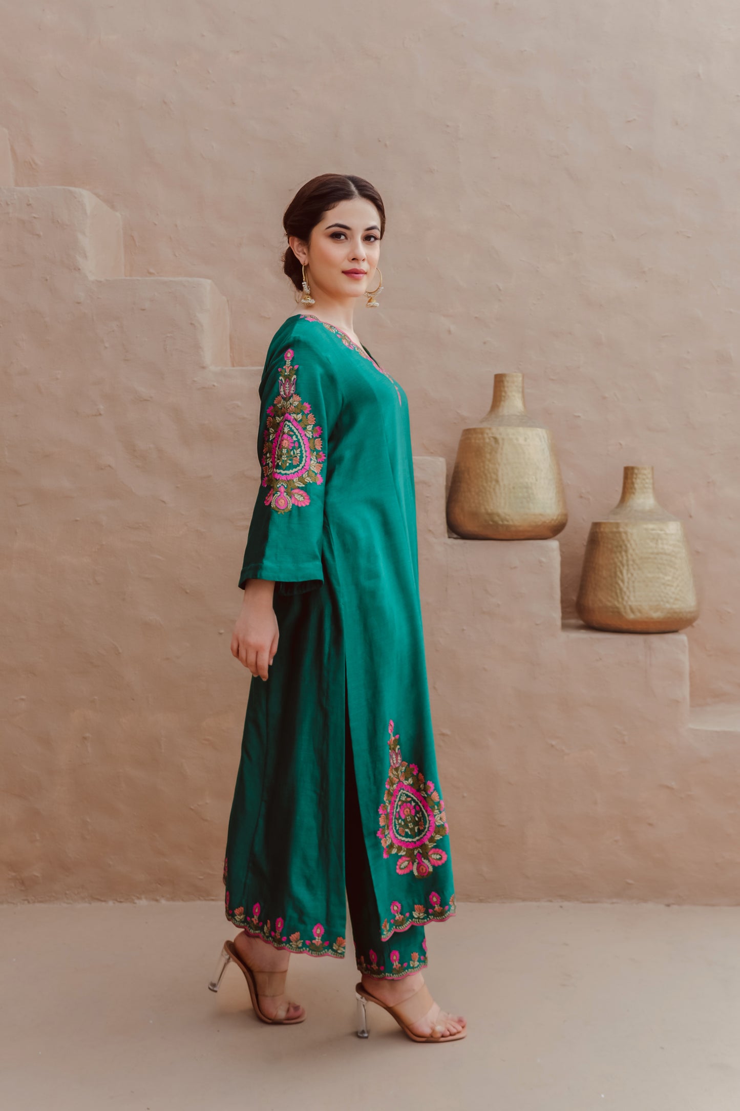 GREEN KURTA SET