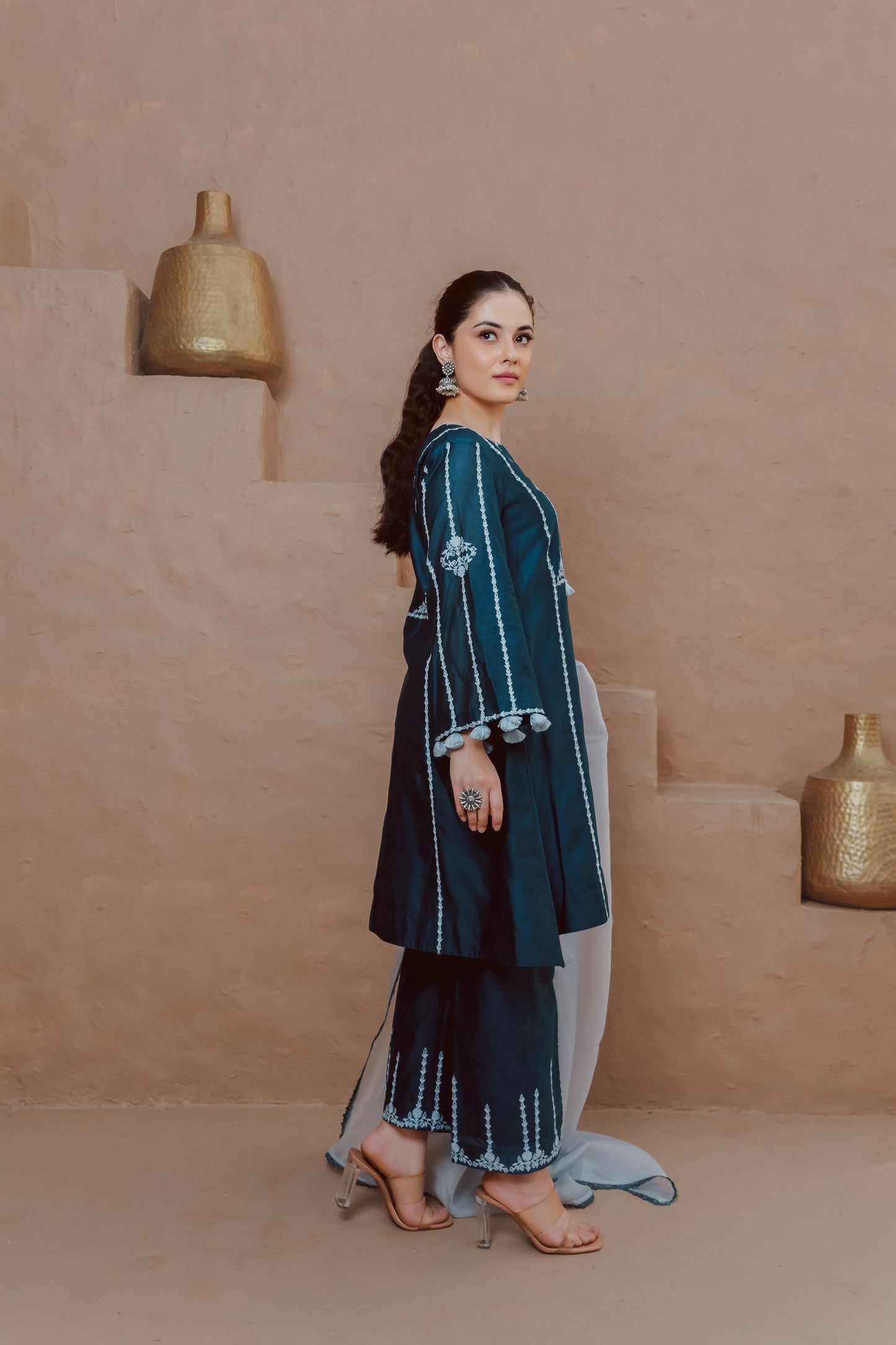 TEAL BLUE KURTA SET