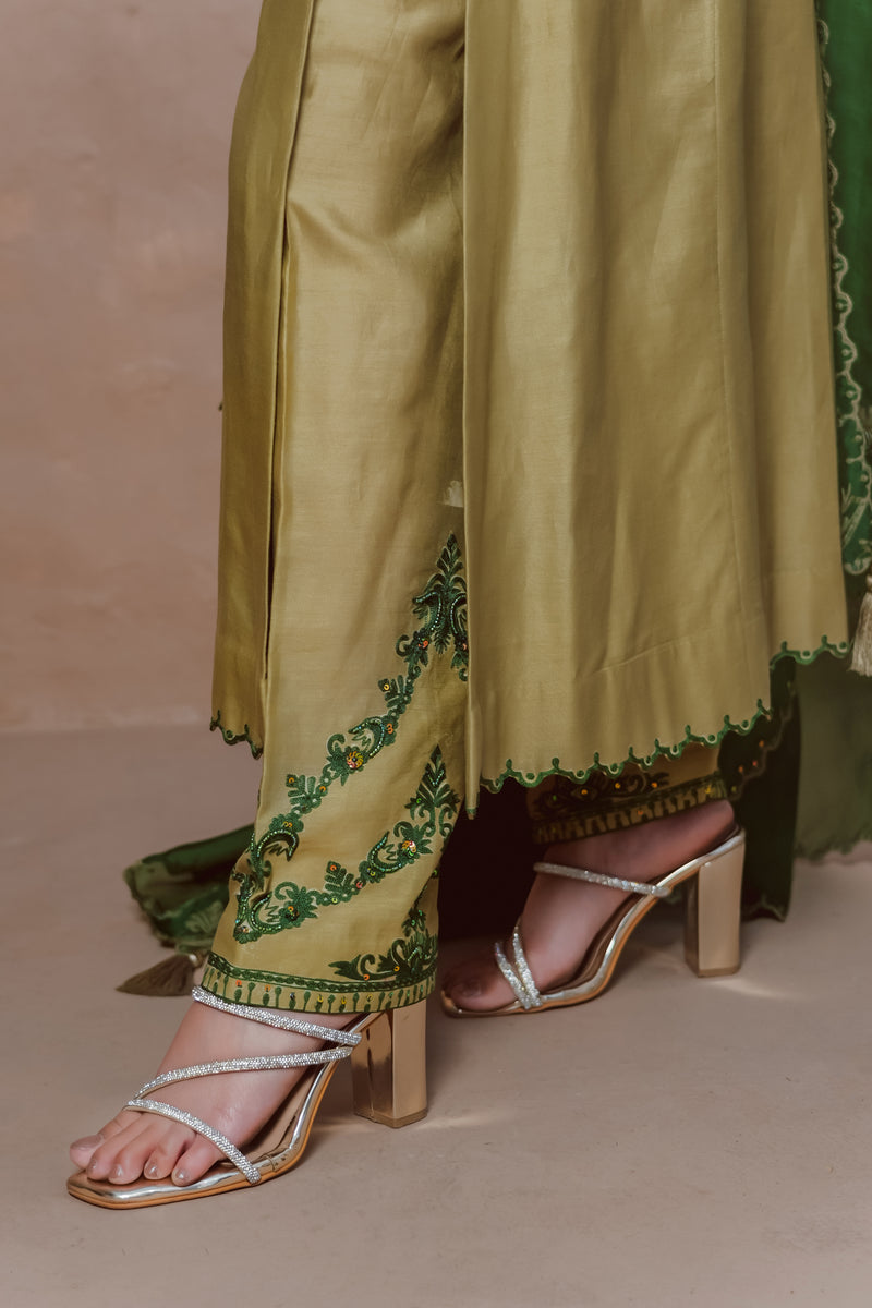 LIME GREEN KURTA SET