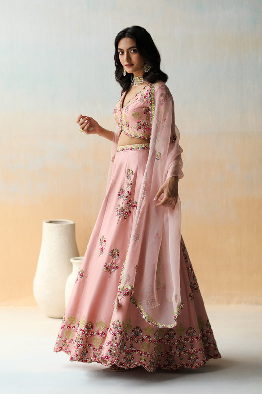 Onion pink lehenga set