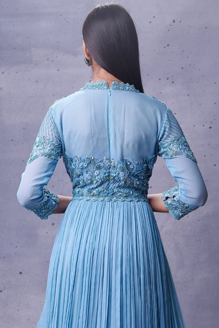 Ice Blue Anarkali Set