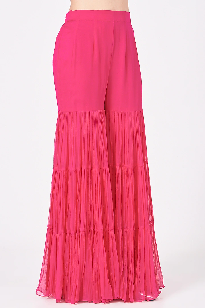 Hot Pink Layered Sharara Set