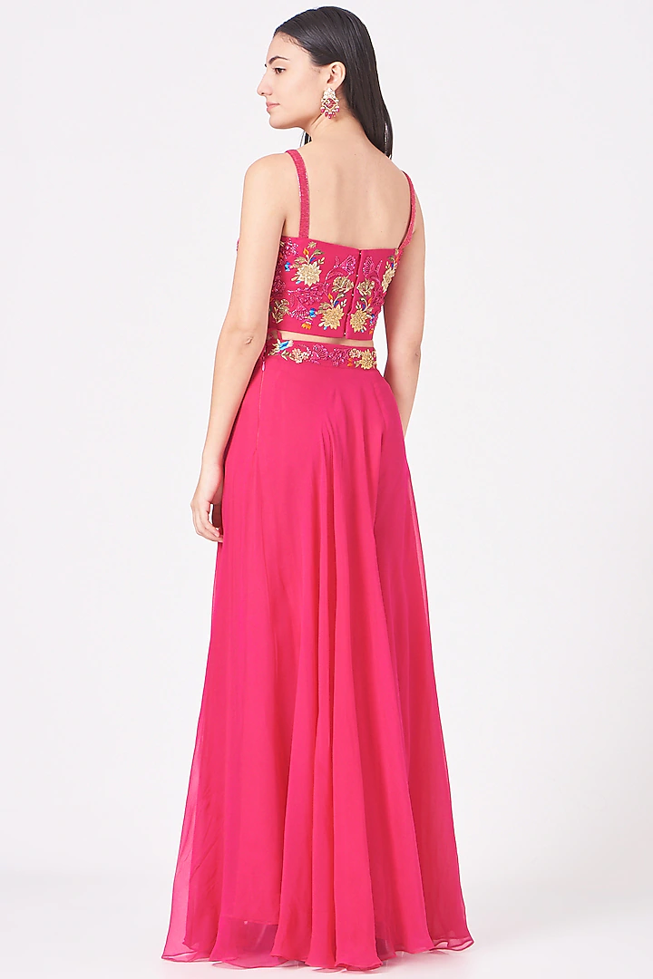 Hot Pink Flared Sharara Set