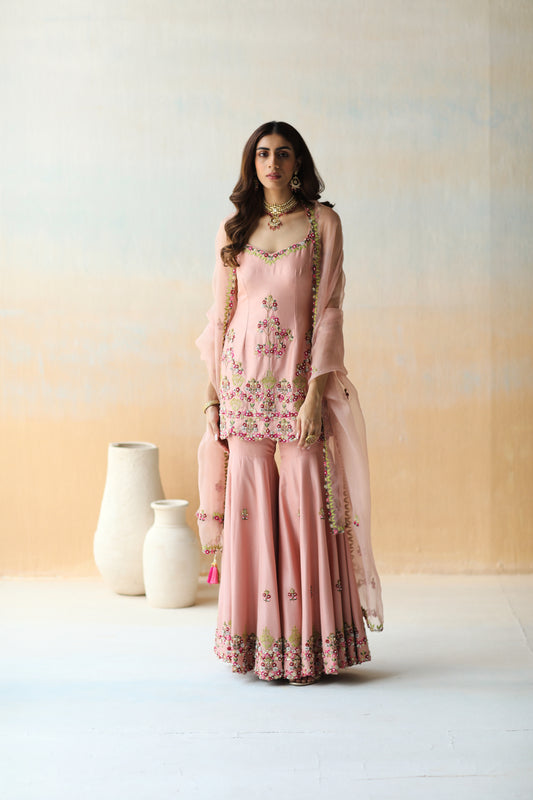 Onion pink sharara set