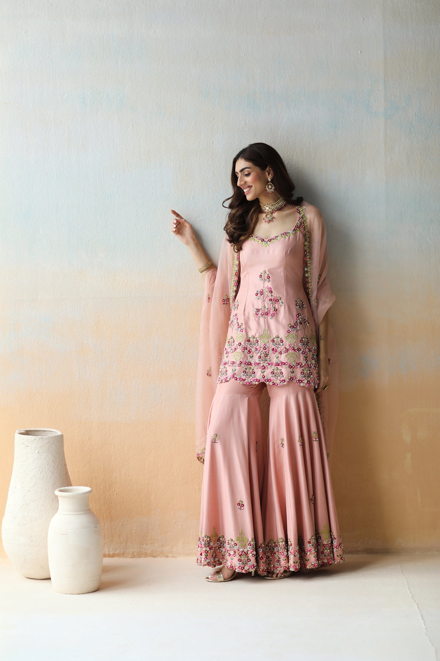 Onion pink sharara set