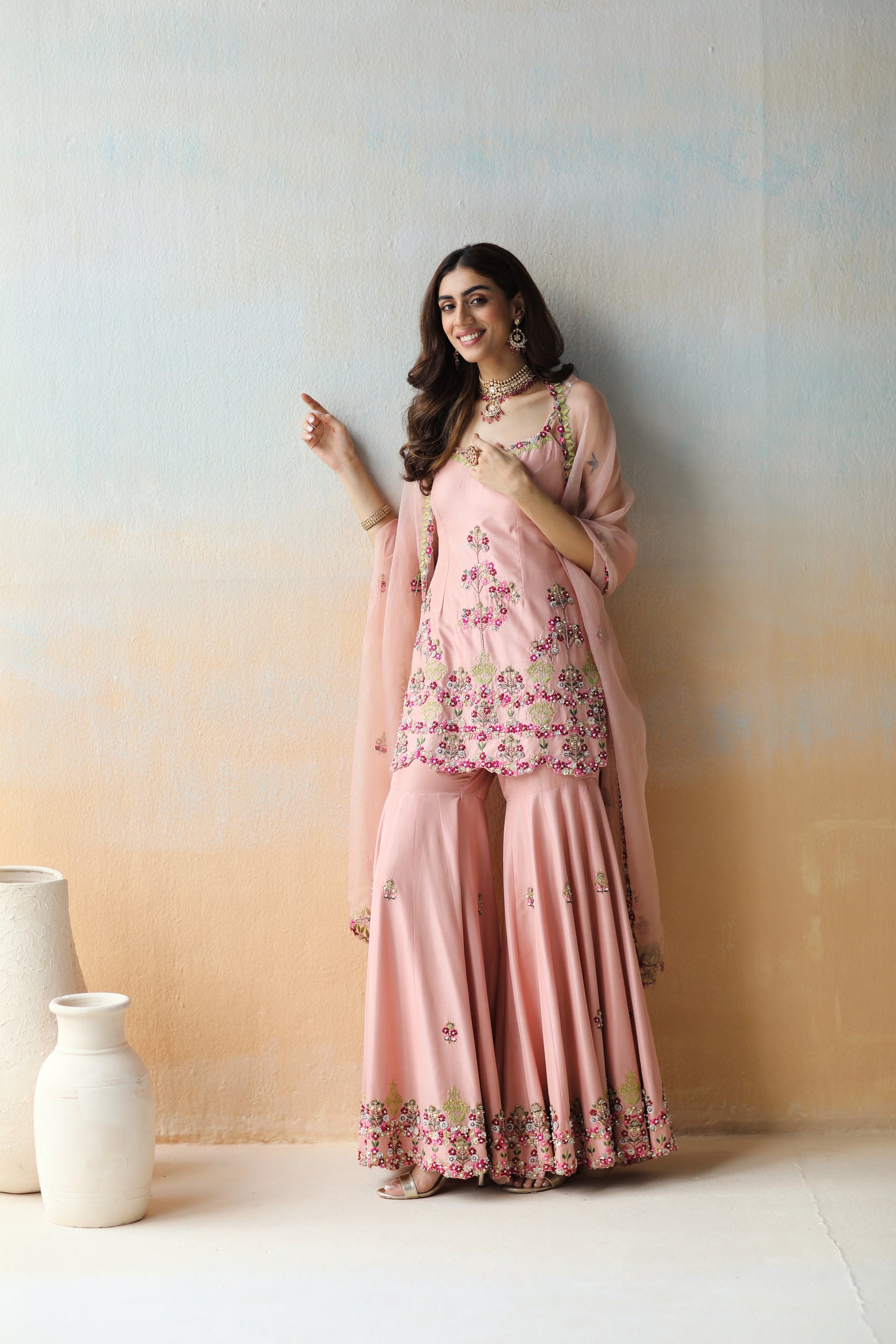 Onion pink sharara set