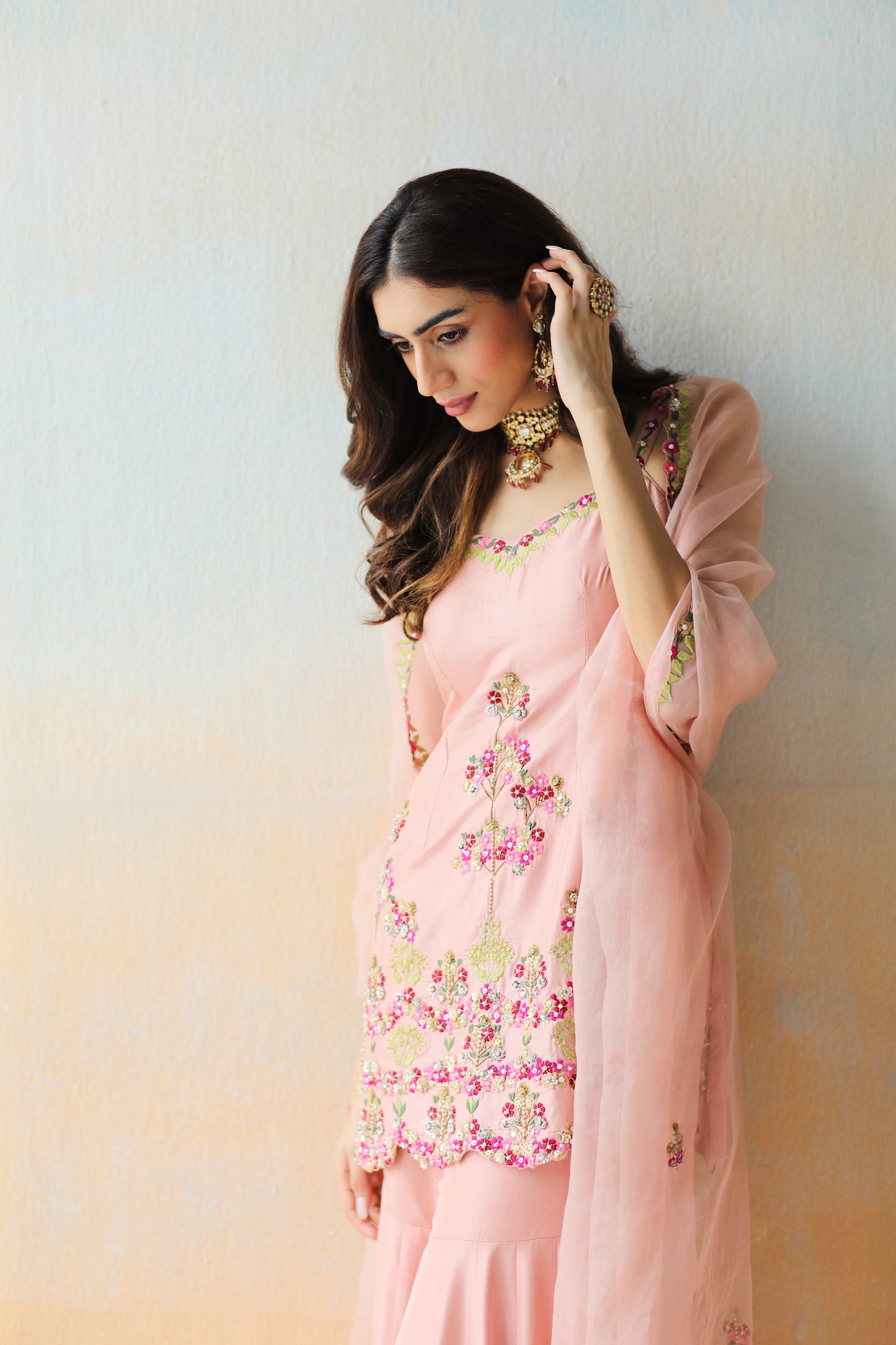 Onion pink sharara set