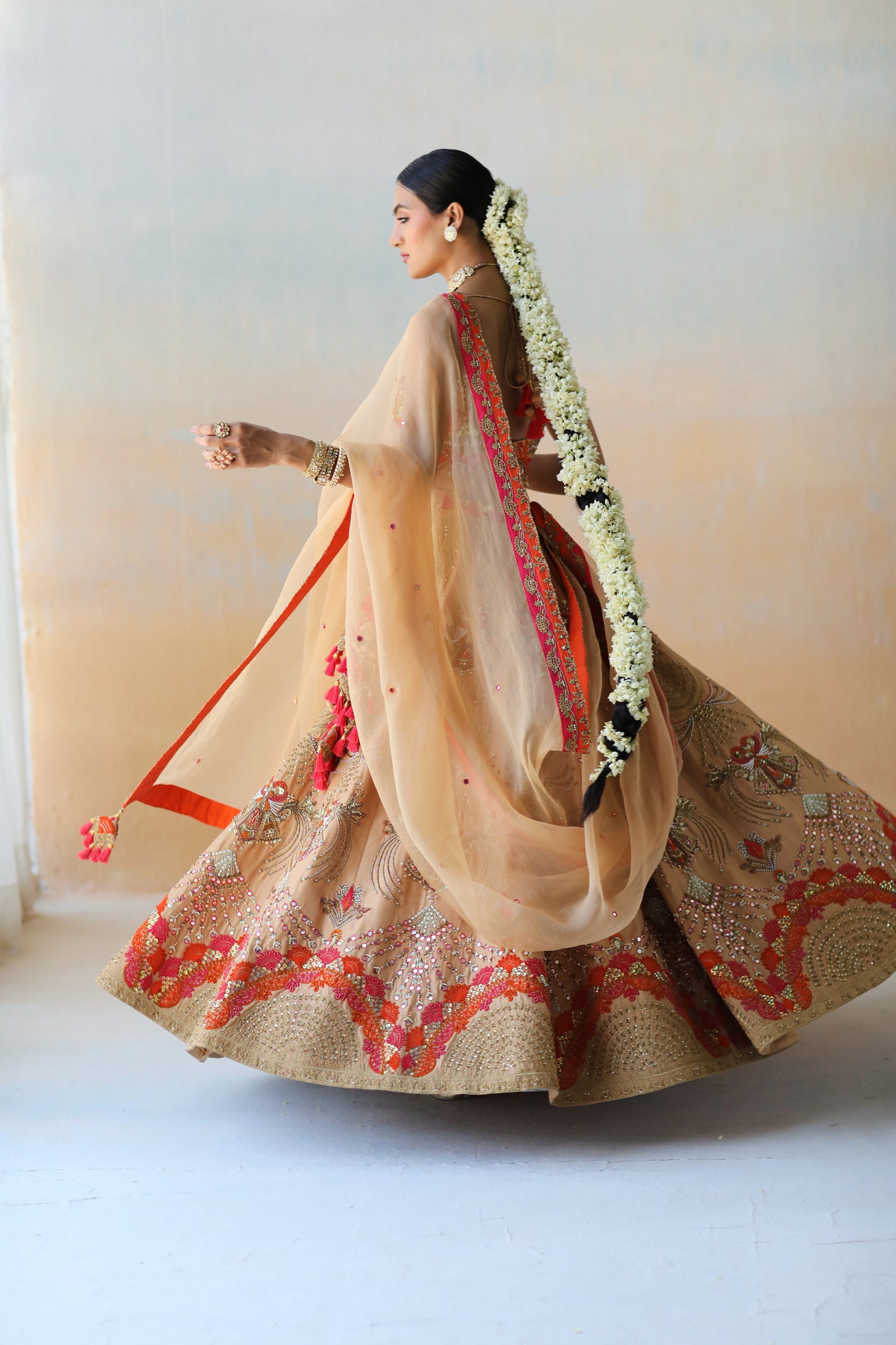 Dull gold Lehenga set