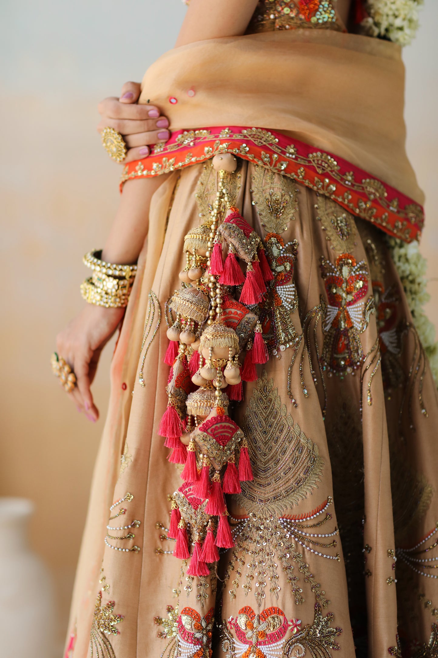 Dull gold Lehenga set