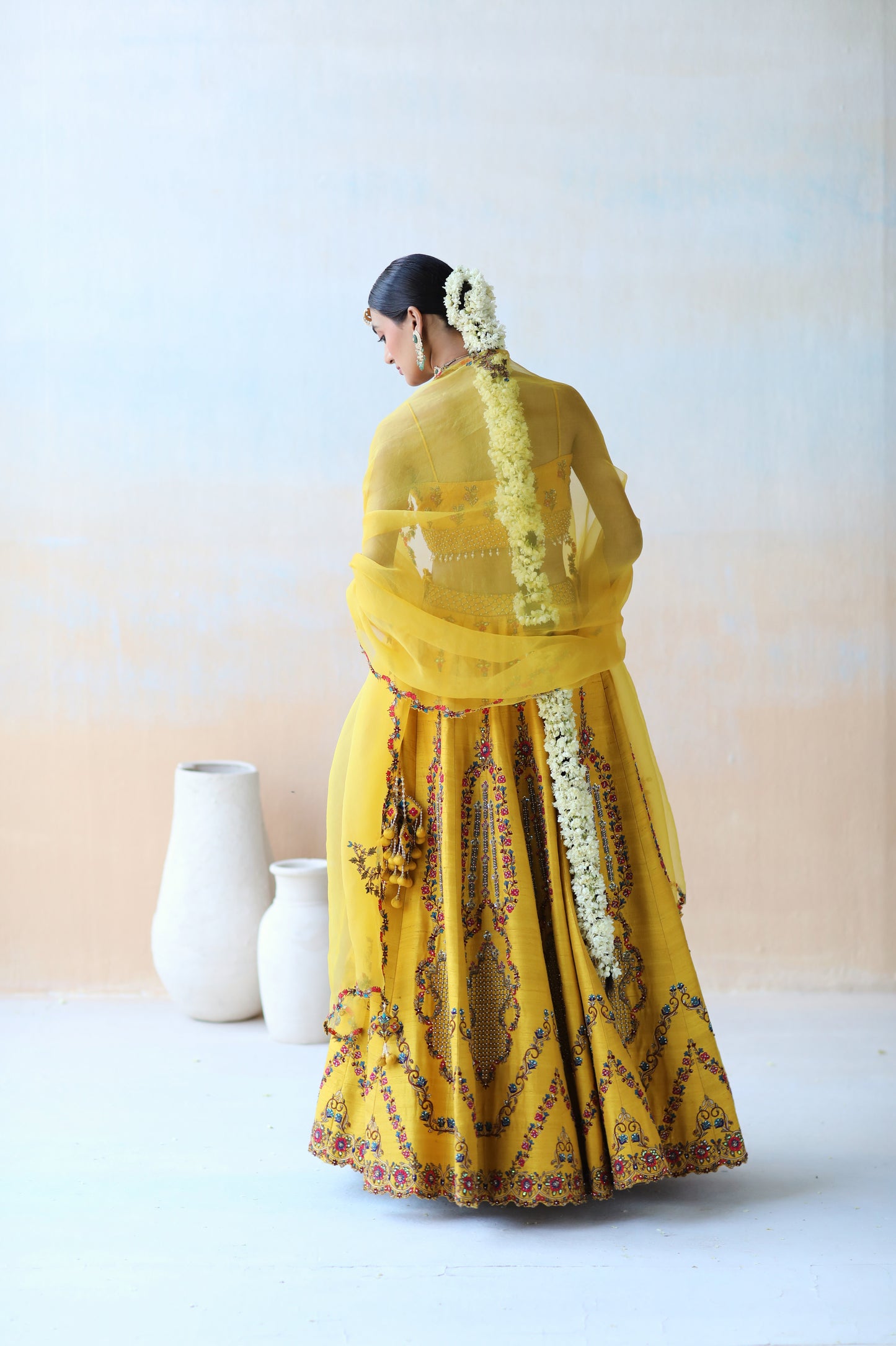 Mango yellow lehenga set