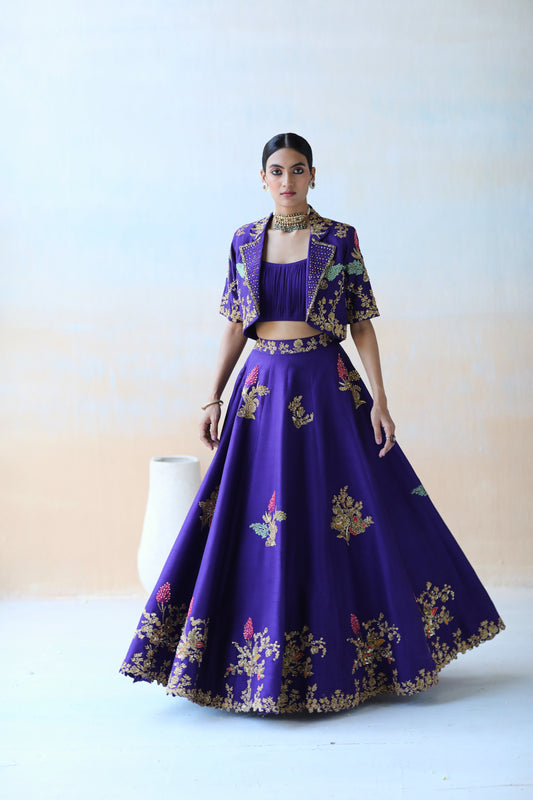 Bright purple lehenga set