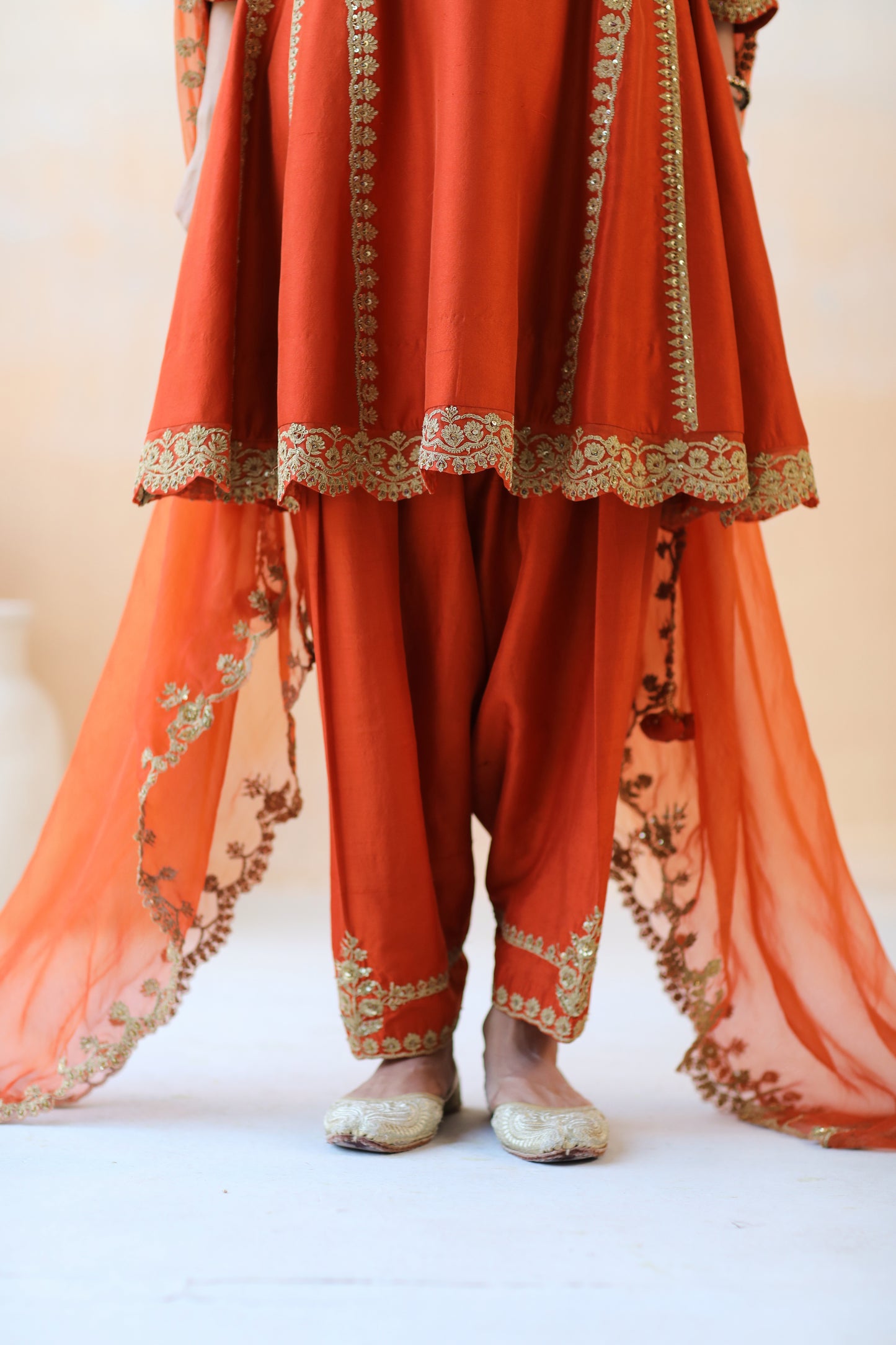 Fire rust kurta set