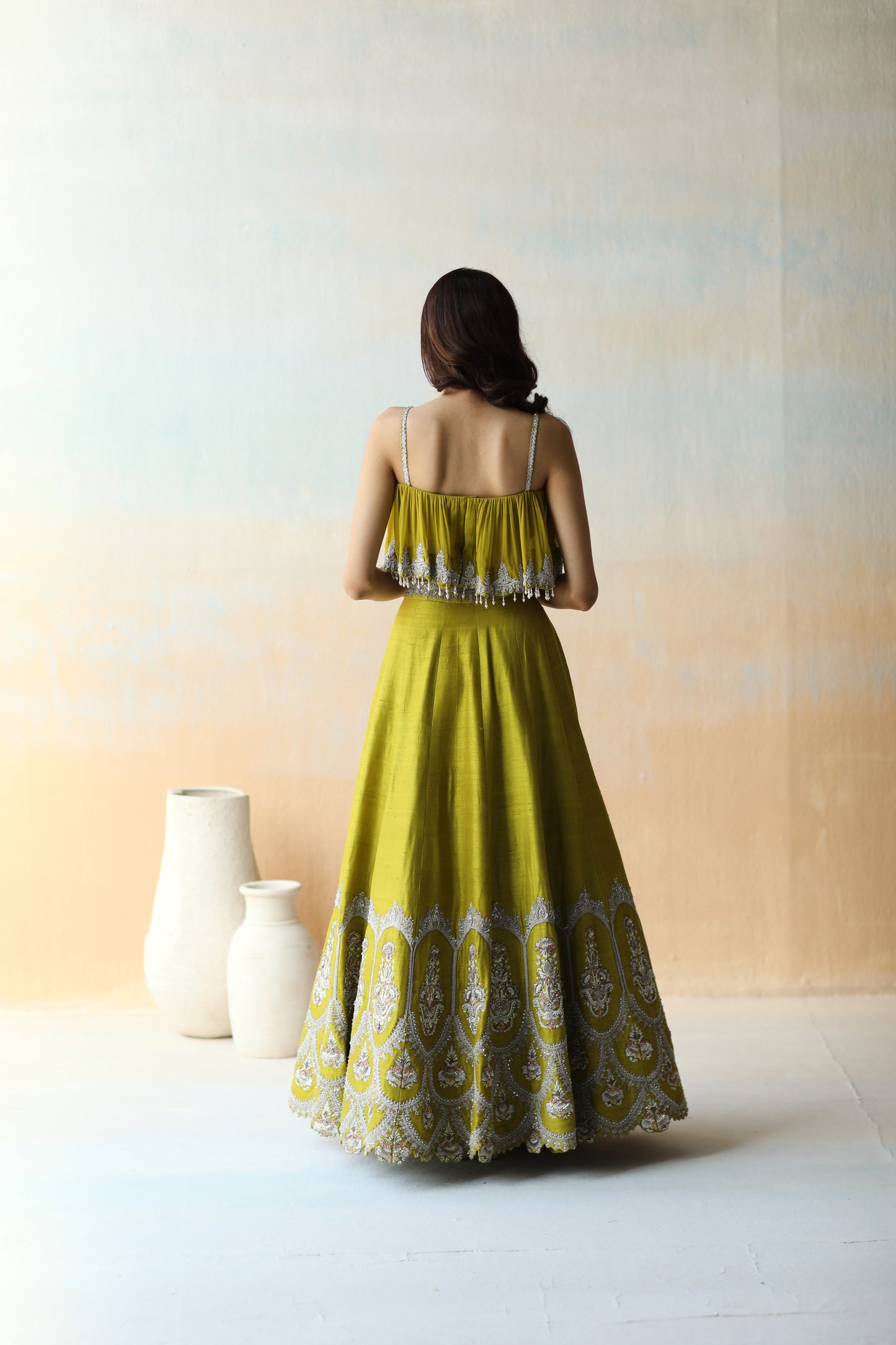 Lime green lehenga set