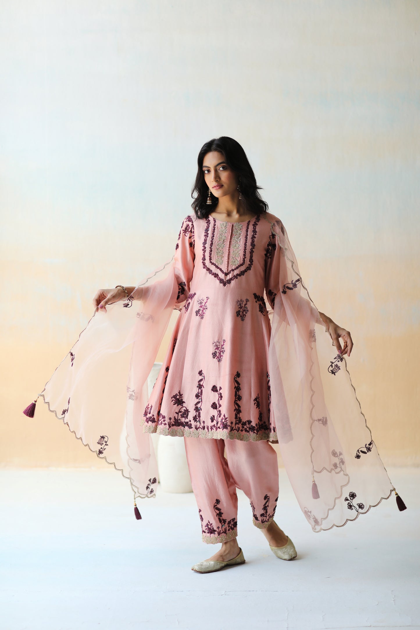 Onion pink kurta set