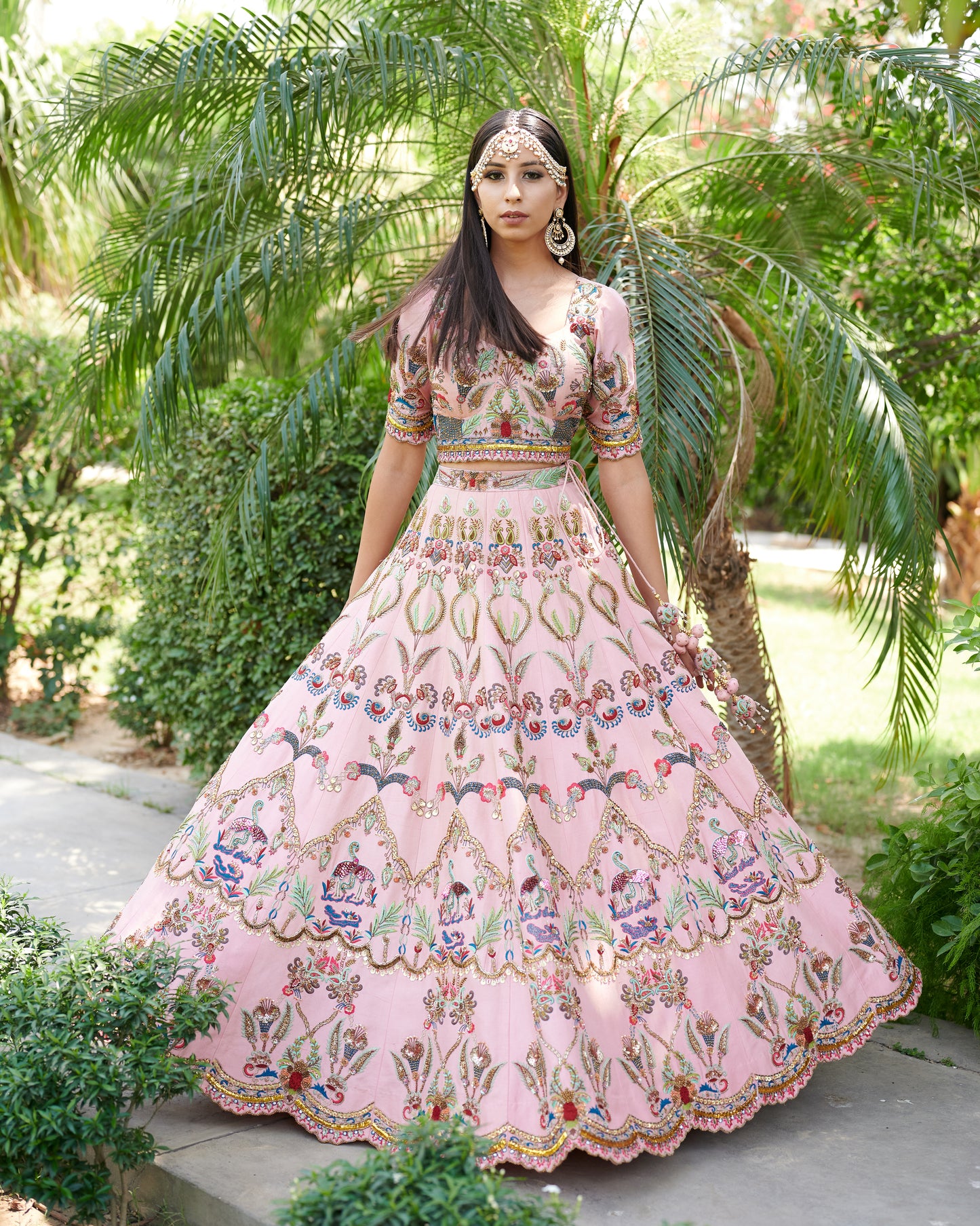 Onion pink lehenga set