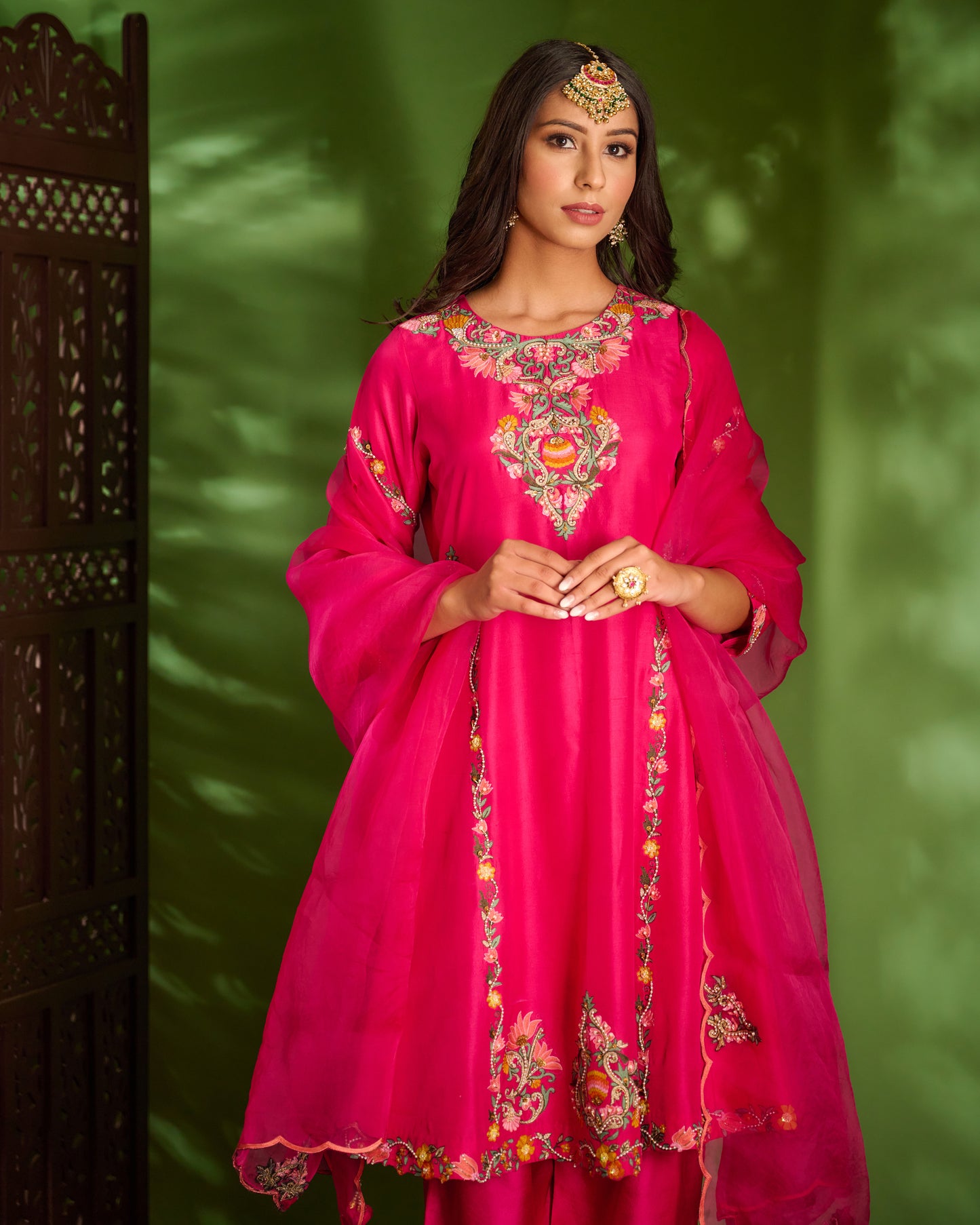 Hot pink kurta set