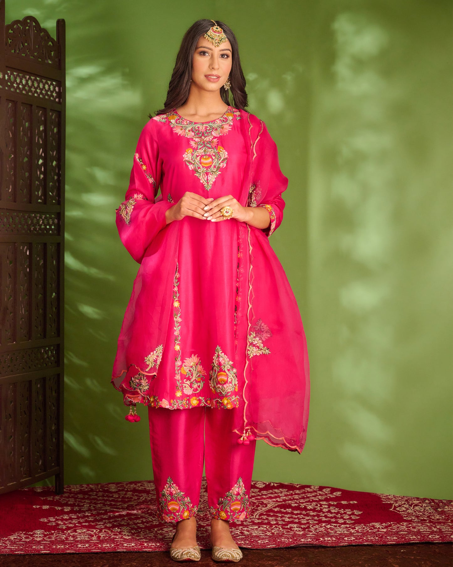 Hot pink kurta set