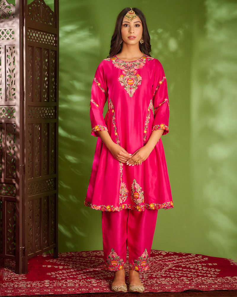 Hot pink kurta set