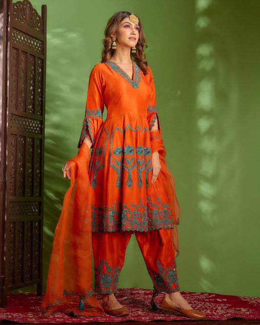 Rust anarkali set