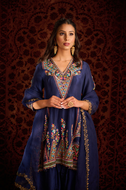 Royal blue kurta set