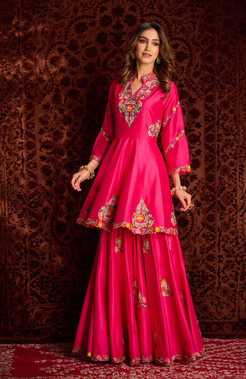 Amazon.com: Ethnic Emporium ready to wear Pink Chinon Punjabi Gota & Zari  heavy Bridal Sharara Garara Indian Wedding Suit 1202 (m),Yellow : Clothing,  Shoes & Jewelry