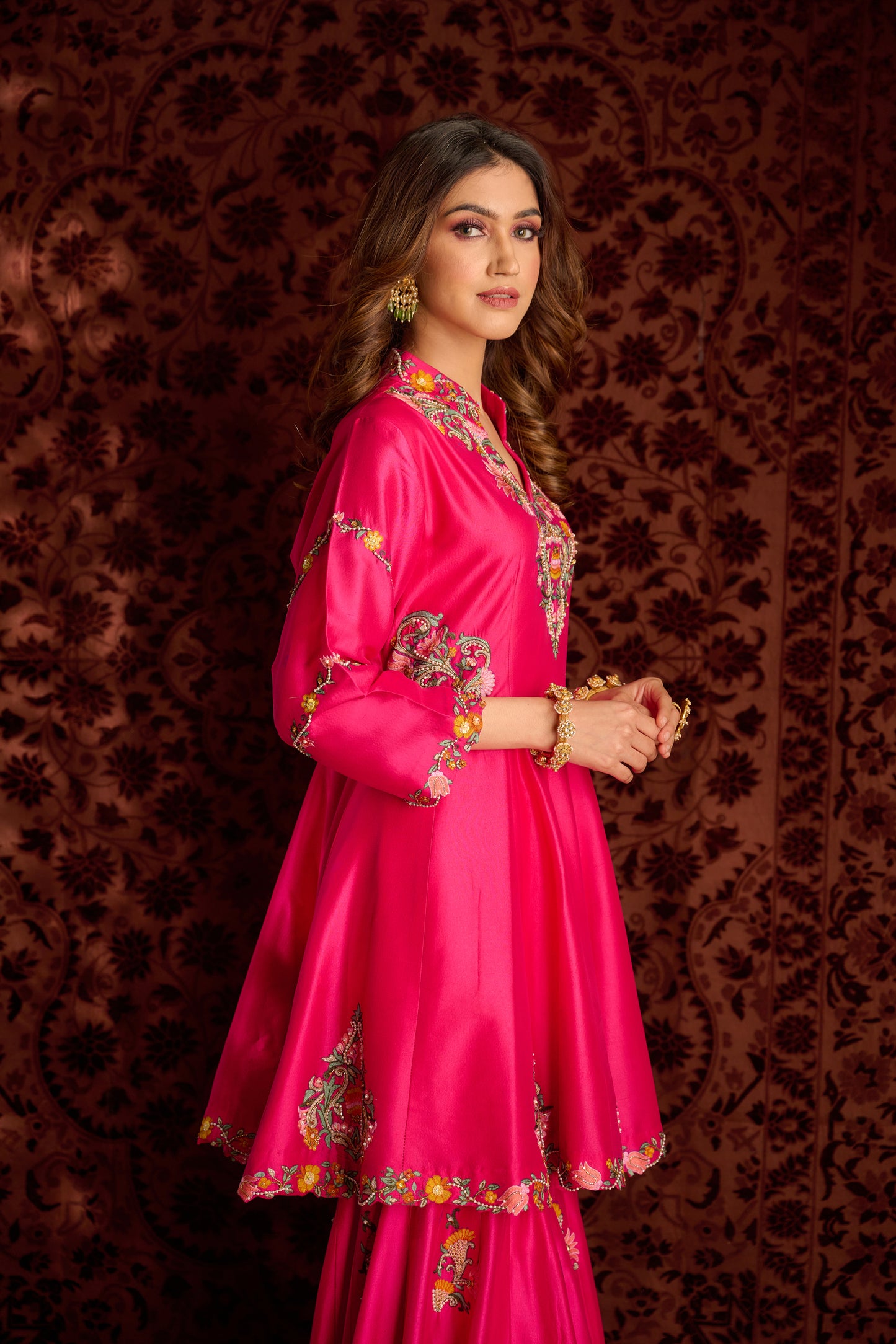 Hot pink sharara set