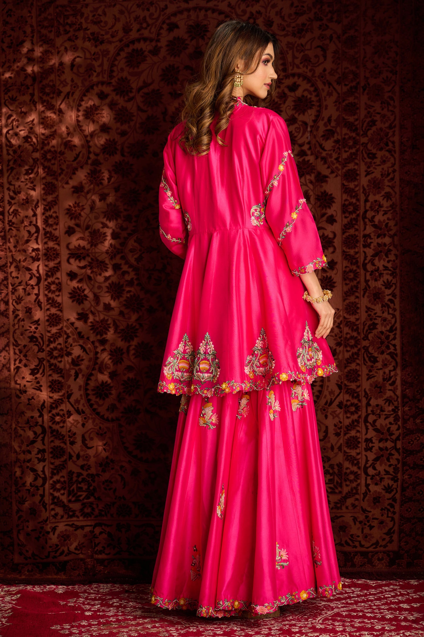 Hot pink sharara set