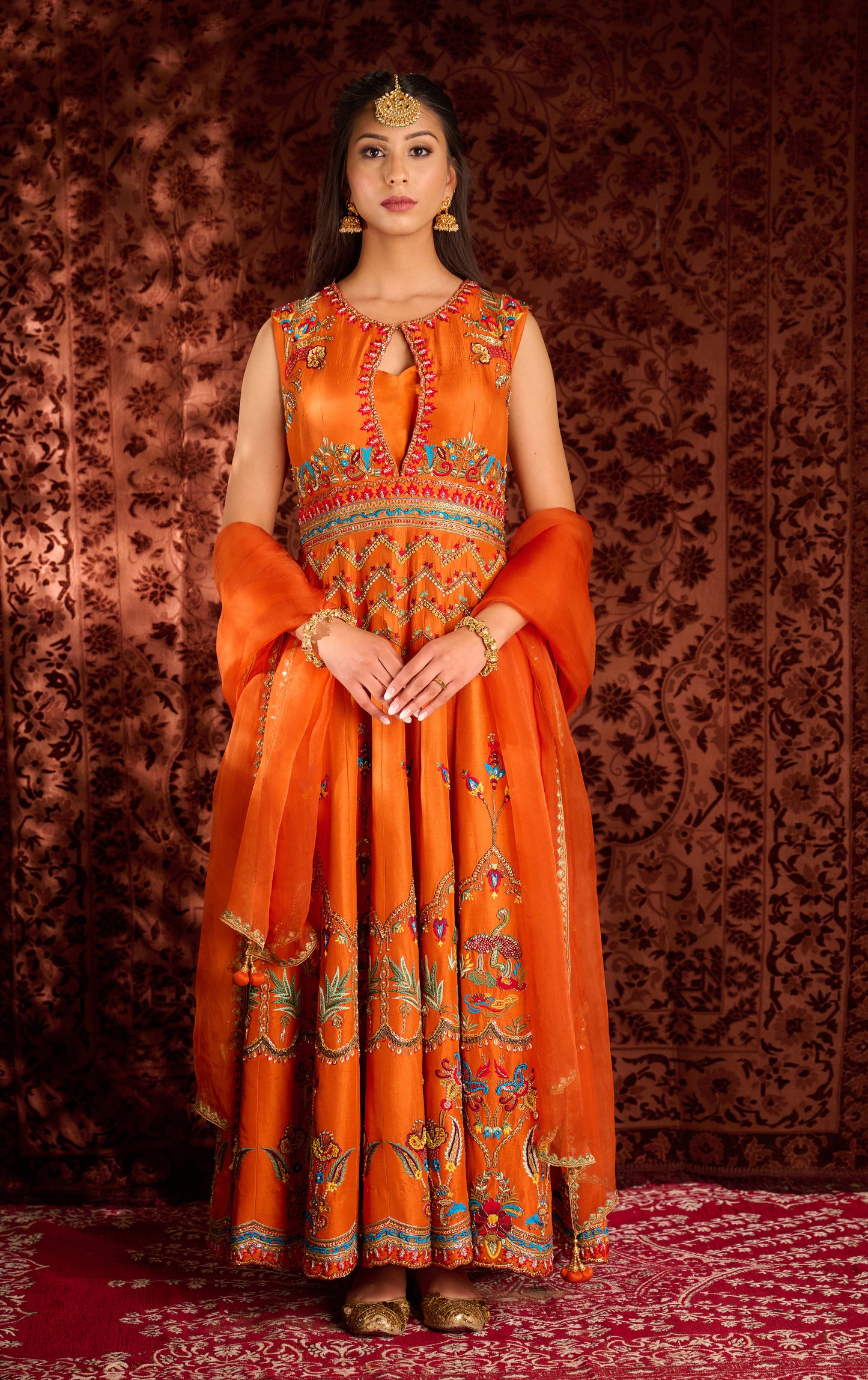 Rust anarkali set